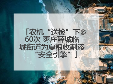 农机“送检”下乡60次 枣庄薛城临城街道为夏粮收割添“安全引擎”