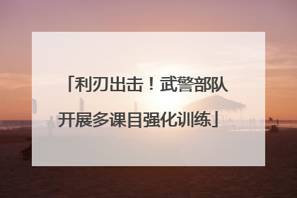 利刃出击！武警部队开展多课目强化训练