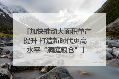 加快推动大面积单产提升 打造新时代更高水平“洞庭粮仓”