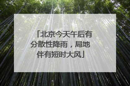 北京今天午后有分散性降雨，局地伴有短时大风