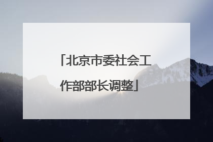 北京市委社会工作部部长调整