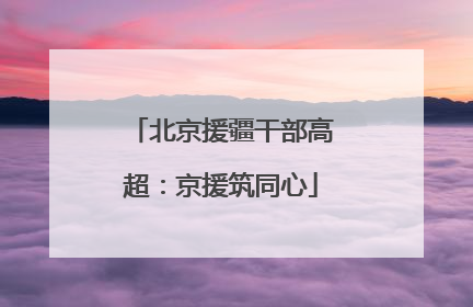 北京援疆干部高超：京援筑同心