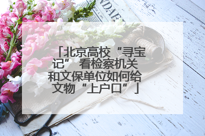 北京高校“寻宝记” 看检察机关和文保单位如何给文物“上户口”