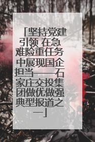坚持党建引领 在急难险重任务中展现国企担当——石家庄交投集团做优做强典型报道之一