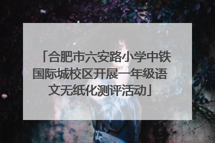 合肥市六安路小学中铁国际城校区开展一年级语文无纸化测评活动