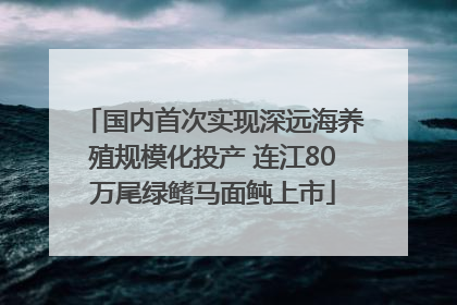 国内首次实现深远海养殖规模化投产 连江80万尾绿鳍马面鲀上市