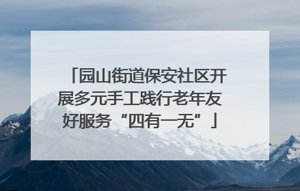 园山街道保安社区开展多元手工践行老年友好服务“四有一无”