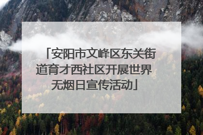 安阳市文峰区东关街道育才西社区开展世界无烟日宣传活动