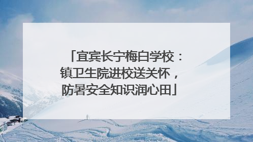 宜宾长宁梅白学校：镇卫生院进校送关怀，防暑安全知识润心田