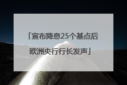 宣布降息25个基点后 欧洲央行行长发声