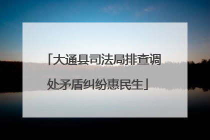大通县司法局排查调处矛盾纠纷惠民生
