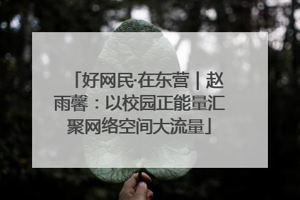 好网民·在东营｜赵雨馨：以校园正能量汇聚网络空间大流量
