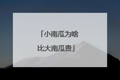 小南瓜为啥比大南瓜贵