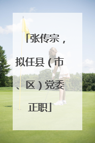 张传宗，拟任县（市、区）党委正职