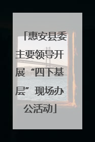 惠安县委主要领导开展“四下基层”现场办公活动
