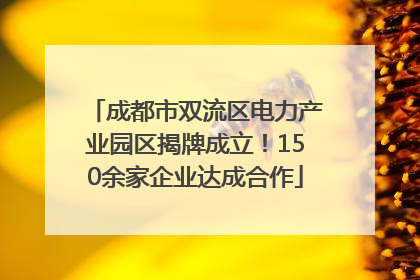 成都市双流区电力产业园区揭牌成立！150余家企业达成合作