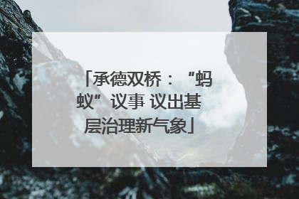承德双桥：“蚂蚁”议事 议出基层治理新气象