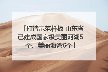 打造示范样板 山东省已建成国家级美丽河湖5个、美丽海湾6个