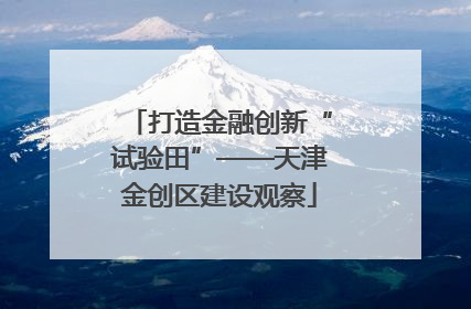 打造金融创新“试验田”——天津金创区建设观察