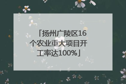 扬州广陵区16个农业重大项目开工率达100%