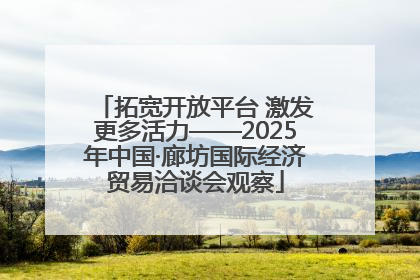 拓宽开放平台 激发更多活力——2025年中国·廊坊国际经济贸易洽谈会观察