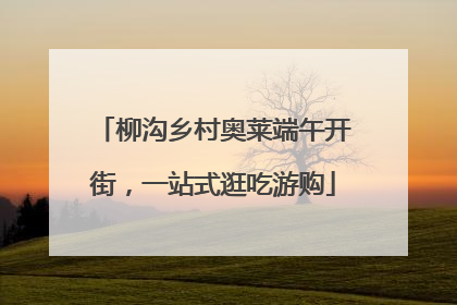 柳沟乡村奥莱端午开街，一站式逛吃游购