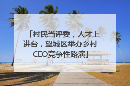 村民当评委，人才上讲台，望城区举办乡村CEO竞争性路演