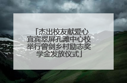 杰出校友献爱心 宜宾翠屏孔滩中心校举行曾剑乡村励志奖学金发放仪式