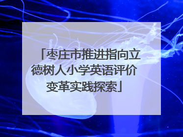 枣庄市推进指向立德树人小学英语评价变革实践探索