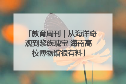 教育周刊｜从海洋奇观到黎族瑰宝 海南高校博物馆很有料
