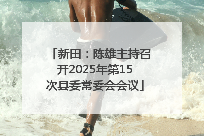 新田：陈雄主持召开2025年第15次县委常委会会议