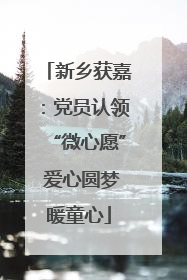 新乡获嘉：党员认领“微心愿” 爱心圆梦暖童心
