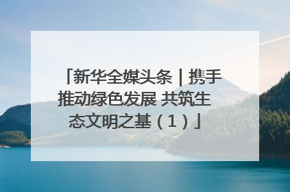 新华全媒头条｜携手推动绿色发展 共筑生态文明之基（1）