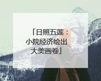 日照五莲：小院经济绘出大美画卷
