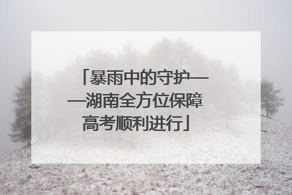暴雨中的守护——湖南全方位保障高考顺利进行