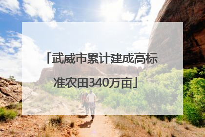 武威市累计建成高标准农田340万亩