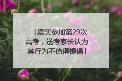 梁实参加第29次高考，送考家长认为其行为不值得提倡