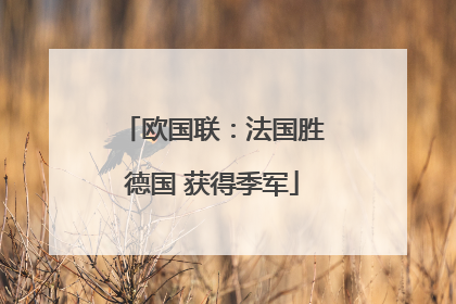 欧国联：法国胜德国 获得季军