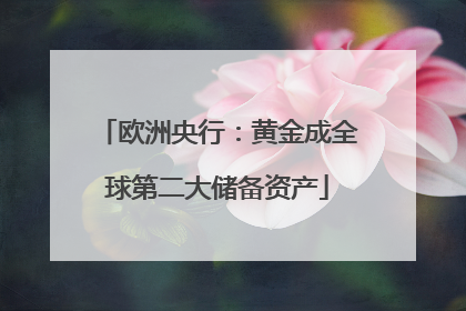 欧洲央行：黄金成全球第二大储备资产