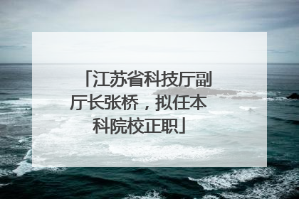 江苏省科技厅副厅长张桥，拟任本科院校正职