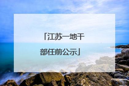 江苏一地干部任前公示
