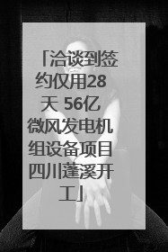洽谈到签约仅用28天 56亿微风发电机组设备项目四川蓬溪开工