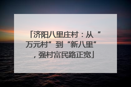 济阳八里庄村：从“万元村”到“新八里”，强村富民路正宽