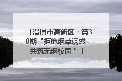 淄博市高新区：第38期“拒绝烟草诱惑 共筑无烟校园 ”