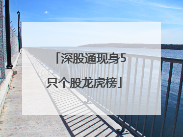 深股通现身5只个股龙虎榜