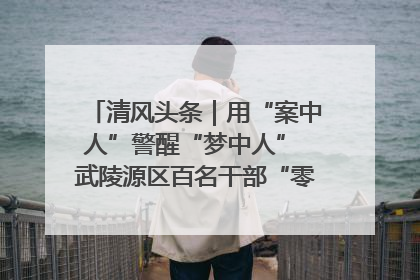 清风头条｜用“案中人”警醒“梦中人” 武陵源区百名干部“零距离”接受警示教育