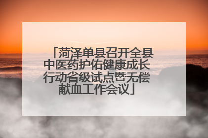 菏泽单县召开全县中医药护佑健康成长行动省级试点暨无偿献血工作会议
