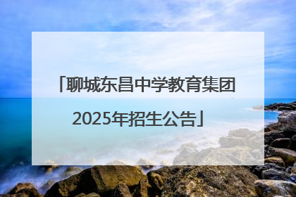 聊城东昌中学教育集团2025年招生公告