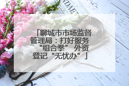 聊城市市场监督管理局：打好服务“组合拳” 外资登记“无忧办”