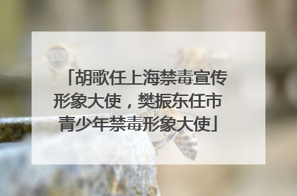 胡歌任上海禁毒宣传形象大使，樊振东任市青少年禁毒形象大使